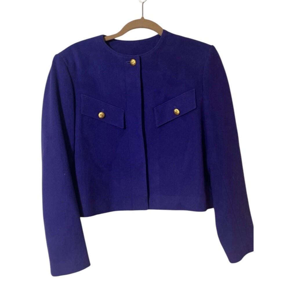 Miss Pendleton Women's Vintage Wool Purple Cropped Blazer Size 10